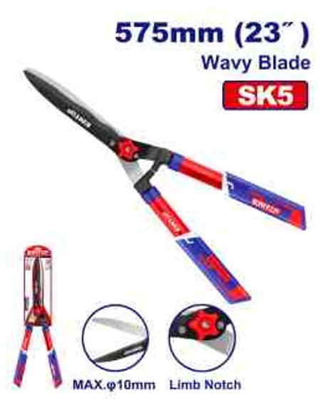 575mm Hedge Shear 55# Carbon Steel Wavy Blade Teflon Coated